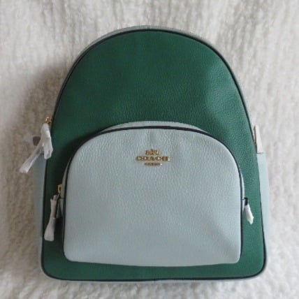 Coach Colorblock Court Backpack (Green/Light Teal)