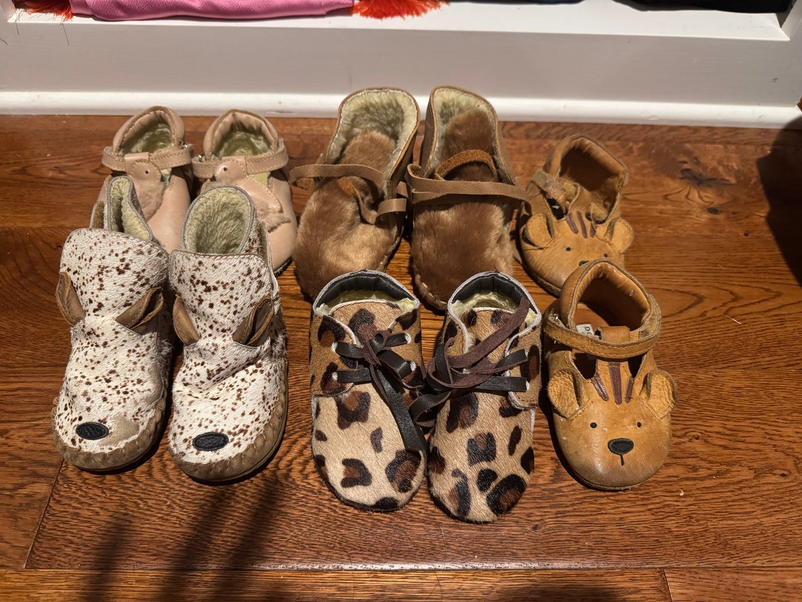 Donsje animal fur boots shoes lot five pairs