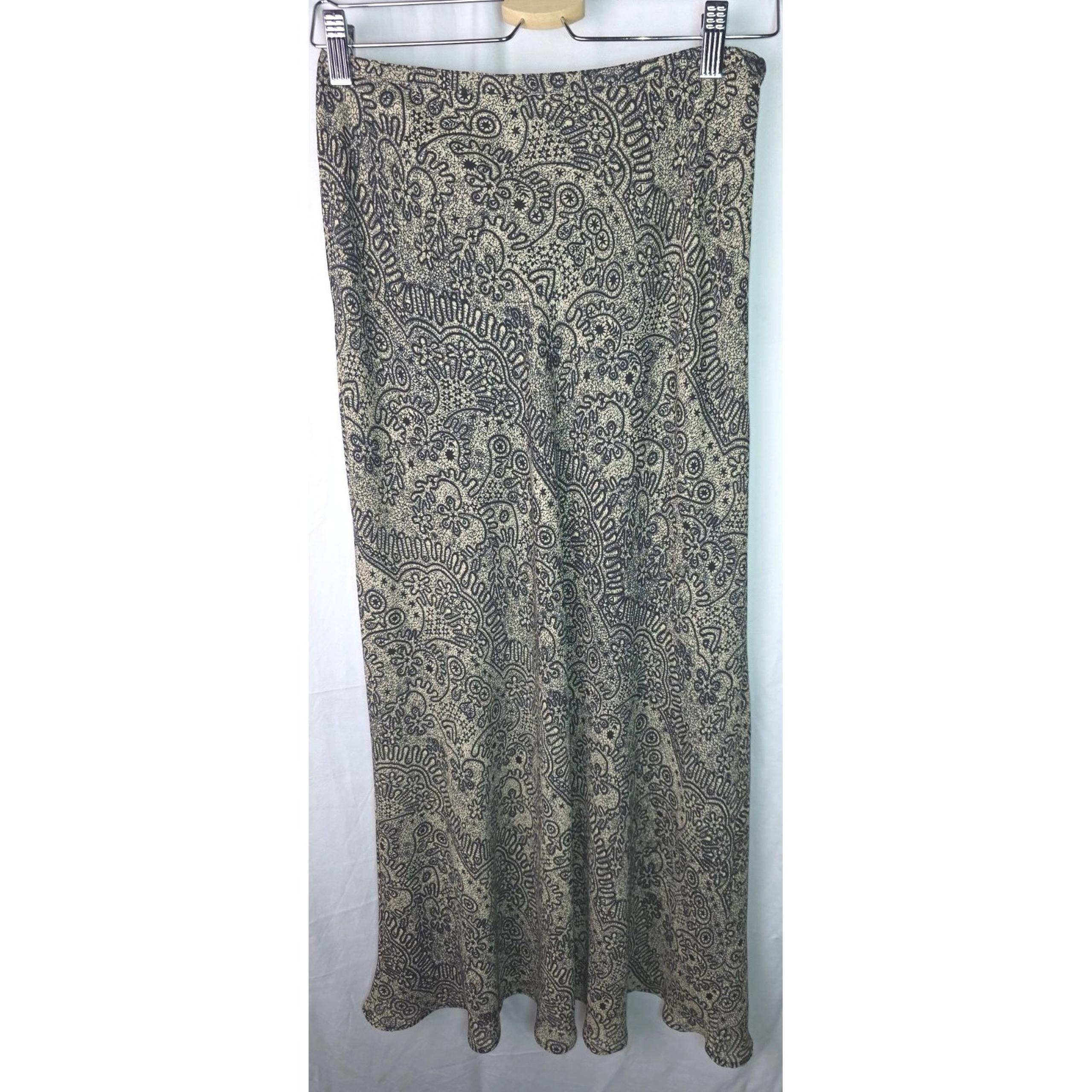 Jane Seymour Skirt Sz 6 Paisley Bias Cut Modest Boho Lined