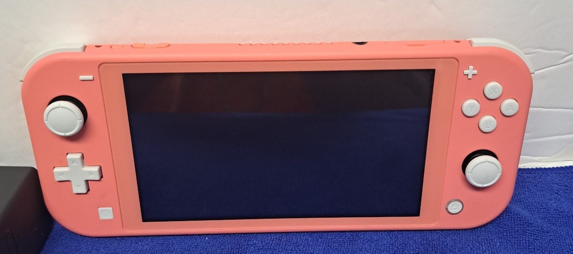 Nintendo Switch Lite in Coral comes with charger