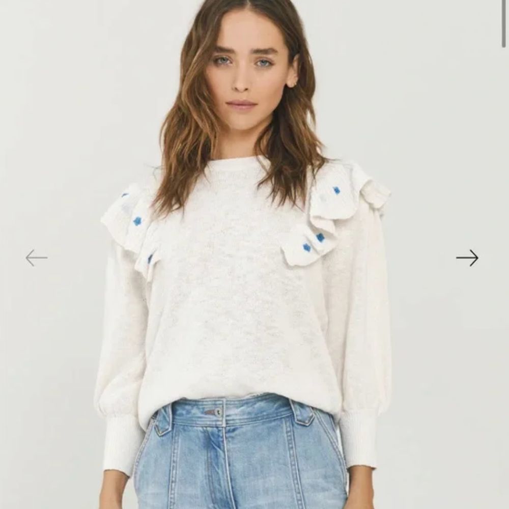 Louise Embroidered Ruffle Sweater