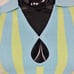 Keyhole Stripe Knit Polo Crop Top XS Blue Green Organic Cotton Sustainable NWT
