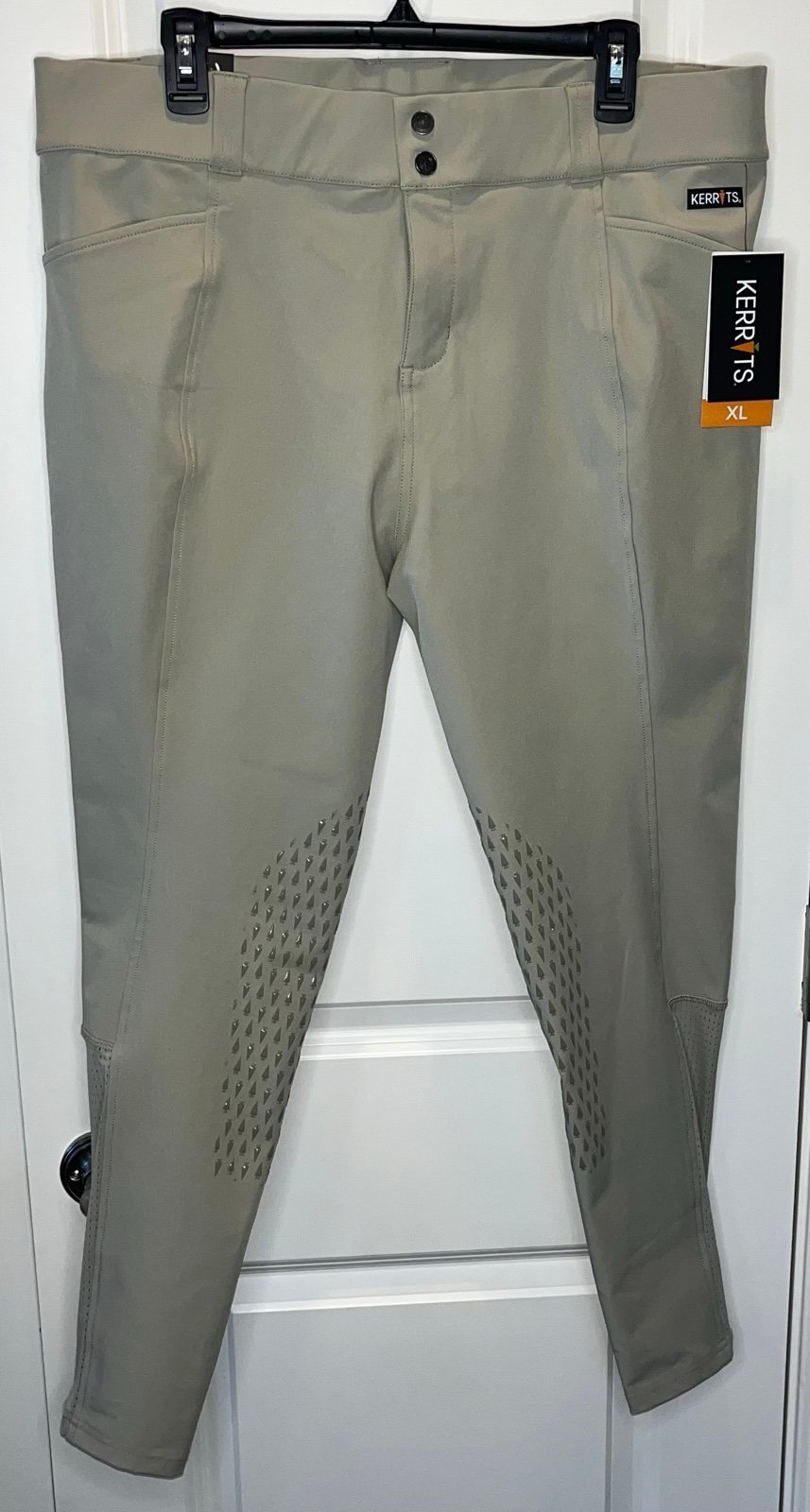 Kerrits Affinity Ice Fil Knee Patch Equestrian Riding Breeches Size: XL Sand NWT