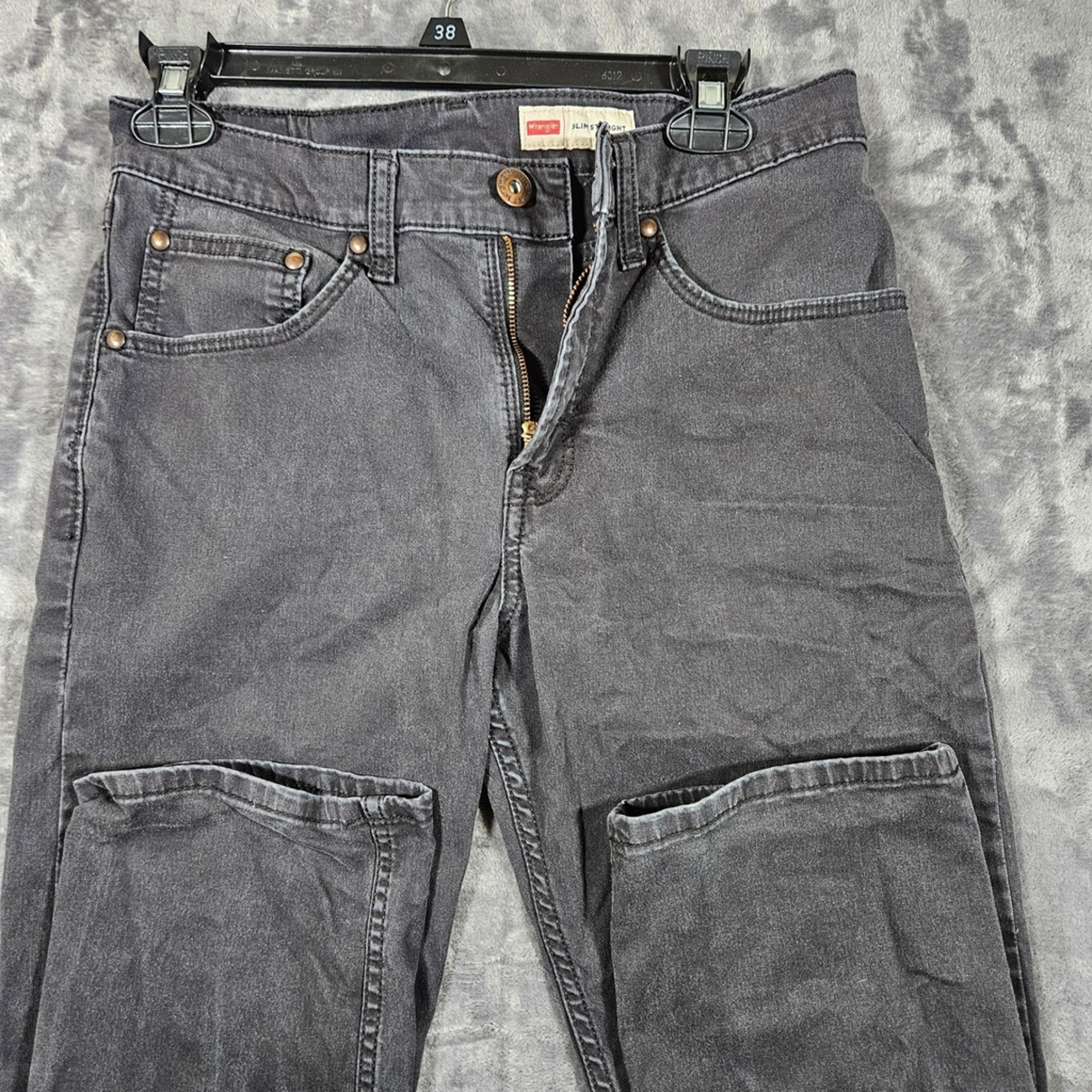 Wrangler Slim Fit Jeans Comfort Flex Waist Gray Denim Pants Mens Size 30x30