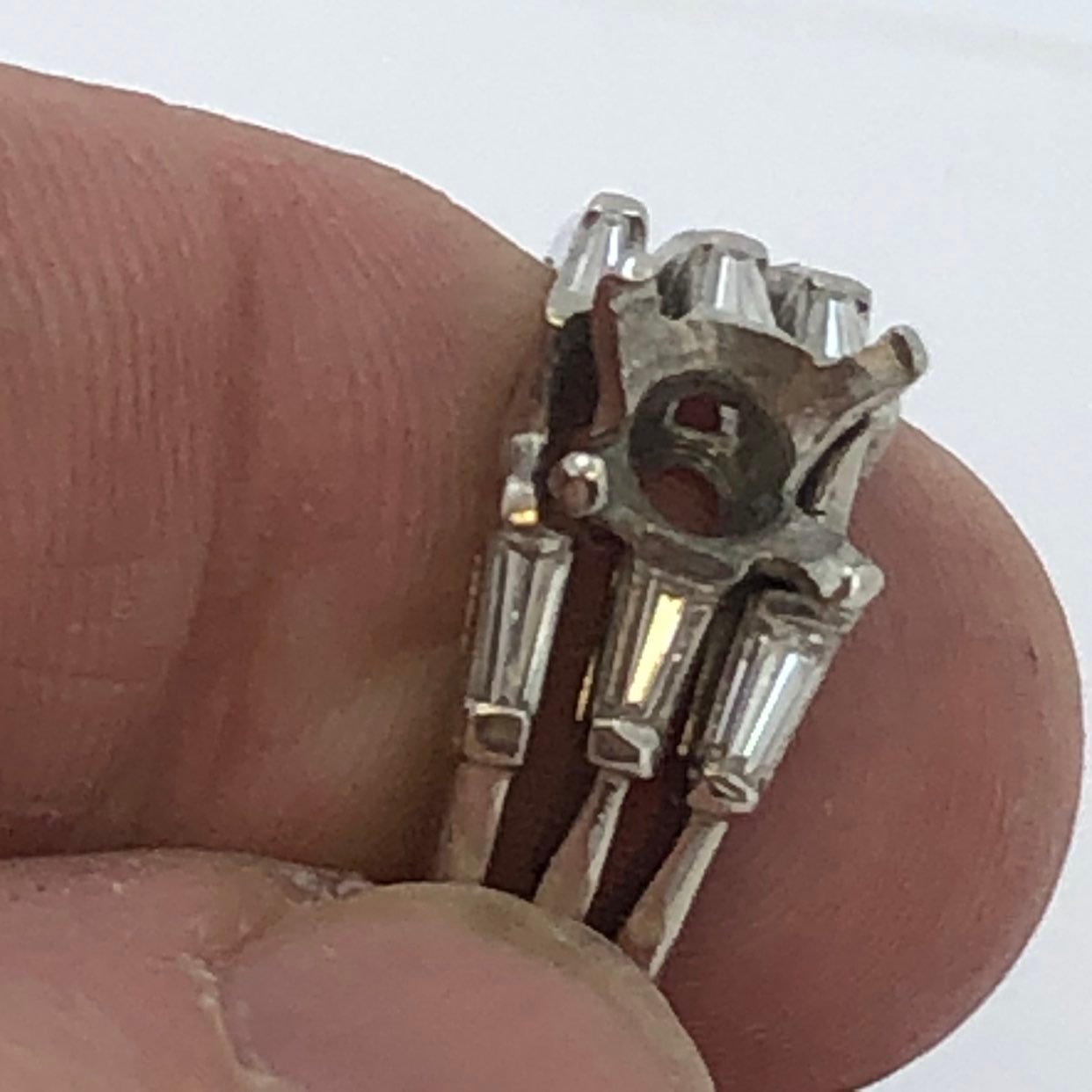 Platinume semi mount diamond ring set size 6 1/2