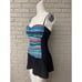 Tropical Escape Stripe Ruched Front One Piece Swimsuit Size 8