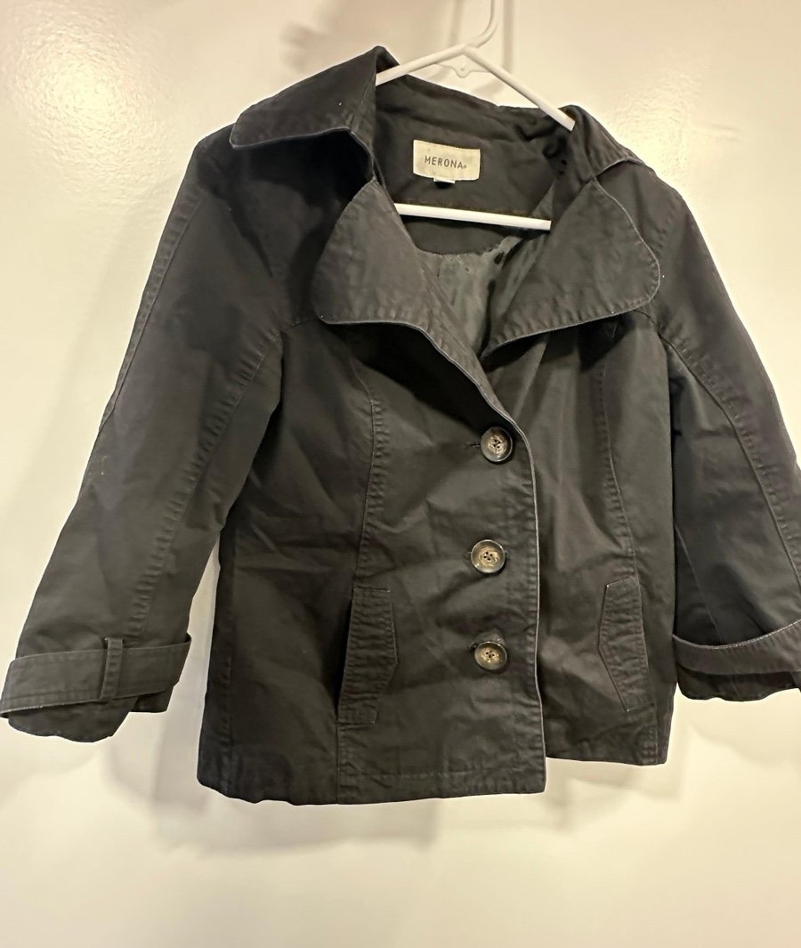 Merona 3/4 jacket, black, Sz M