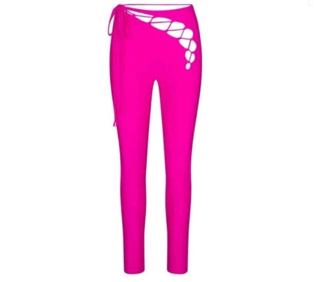 Skims Fuscia Pink Lace Up Leggings Size XXS
