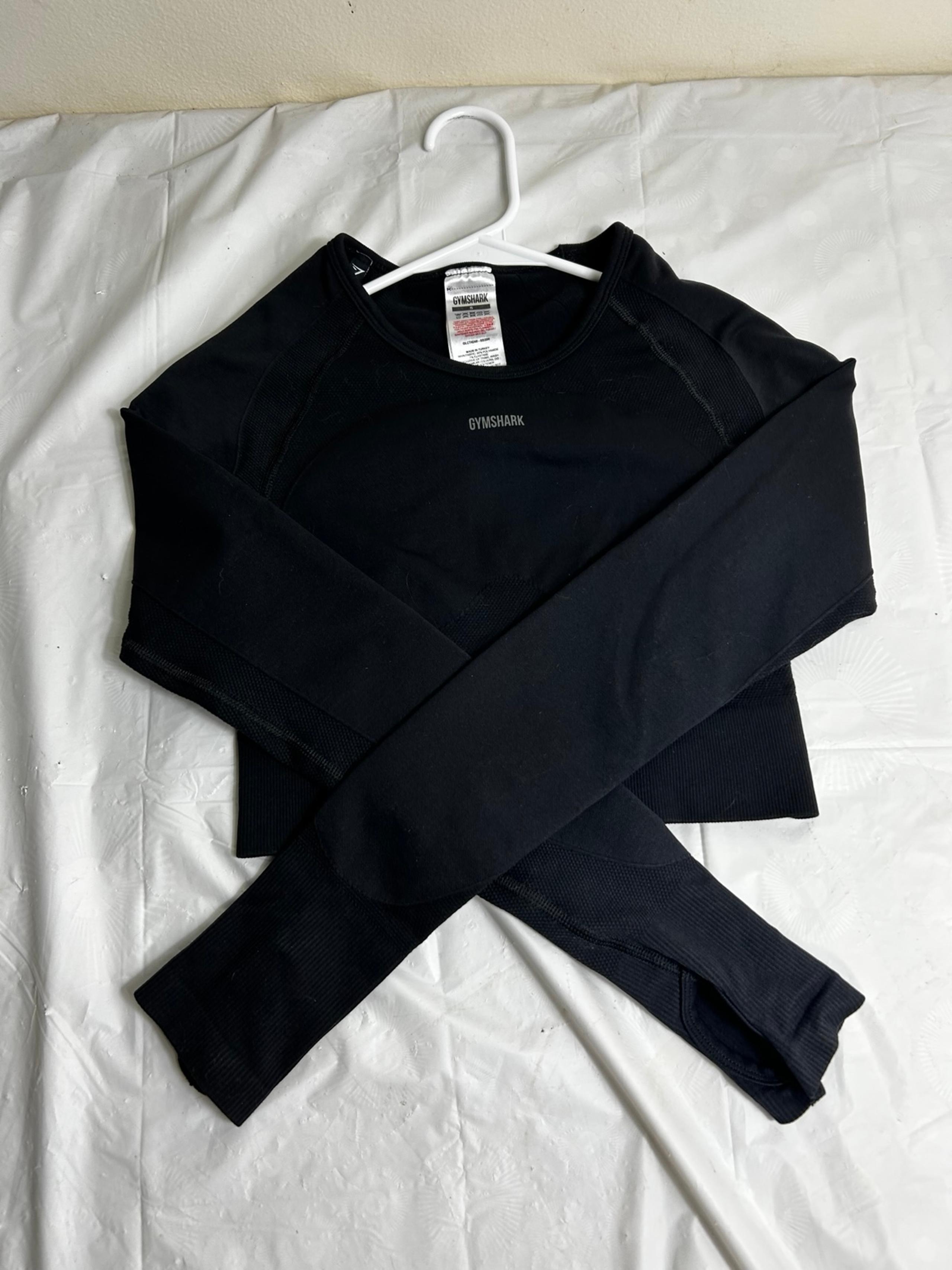 Gymshark Flex Sports Long Sleeve Crop Top Womens Size Small Logo Gym Workout