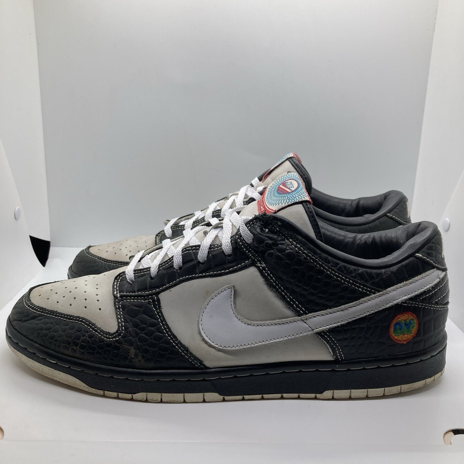 Nike Dunk Low EX ID Animazing Members Sample Size 12 Gray Black Shoes Sneakers