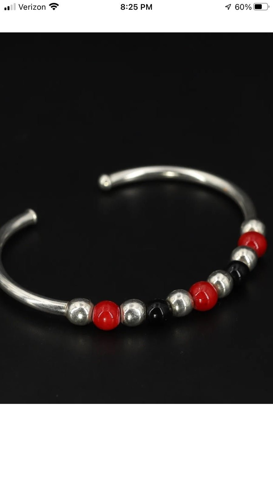 VTG STERLING SILVER BALL BEAD CUFF BRACELET