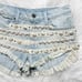 CARMAR Rigid Denim Mid Rise Sea Shell Cut Off Shorts Light Wash Size 25