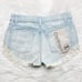CARMAR Rigid Denim Mid Rise Sea Shell Cut Off Shorts Light Wash Size 25