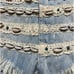 CARMAR Rigid Denim Mid Rise Sea Shell Cut Off Shorts Light Wash Size 25