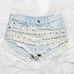 CARMAR Rigid Denim Mid Rise Sea Shell Cut Off Shorts Light Wash Size 25