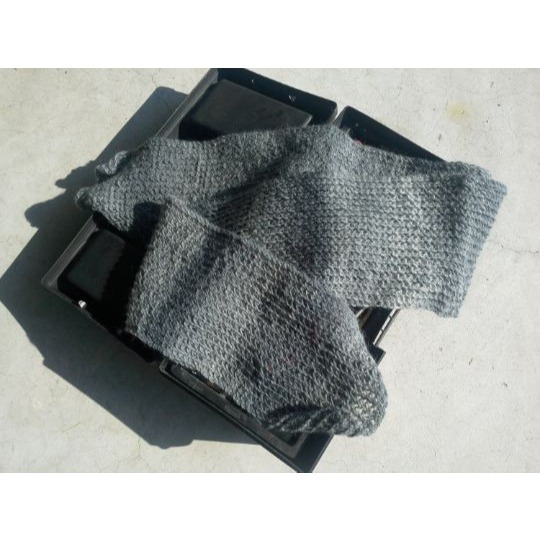 Mens Wool Scarf Face Mask Rib Neck Warmer Hand Knitted Variable Gray Tones USA