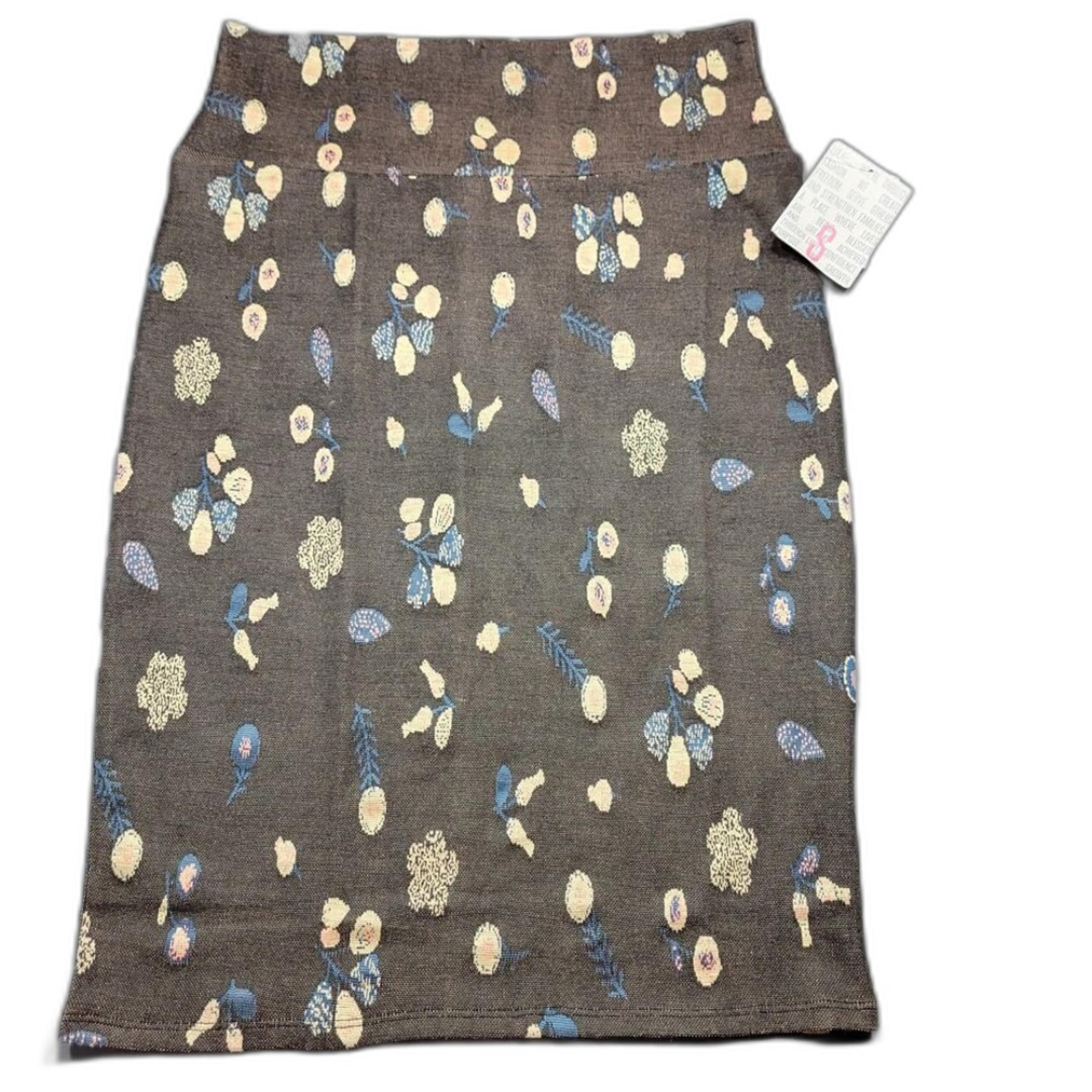 LuLaRoe Cassie Black Floral Midi Skirt Pencil Straight Stretch NEW Women Size S