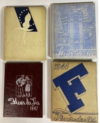 Vintage Yearbooks Fordson HS 1942, 43, 44 & 47 Dearborn Michigan Lot