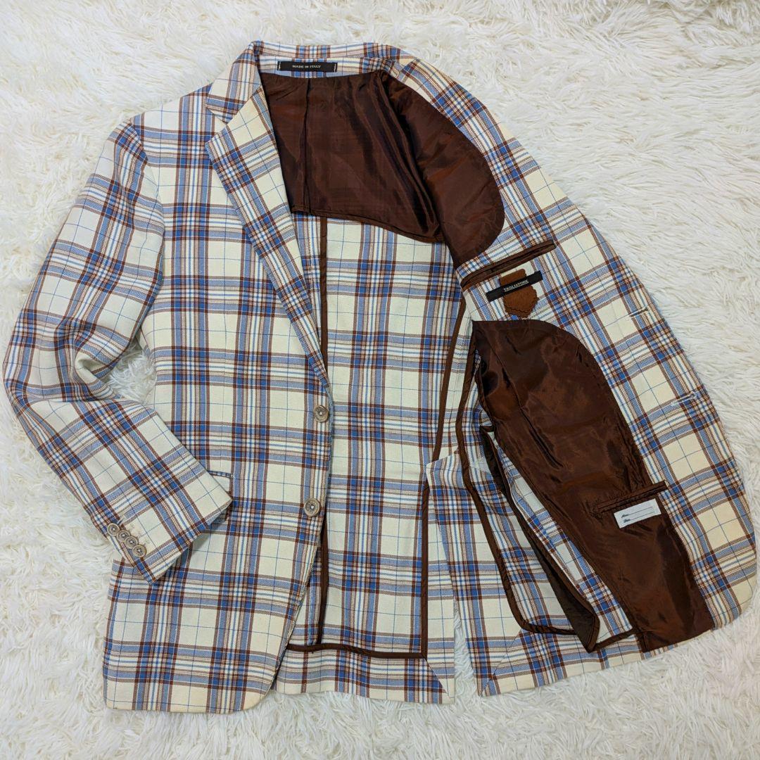 ## Tagliatore Linen Blend Tailored Jacket S Check Pattern