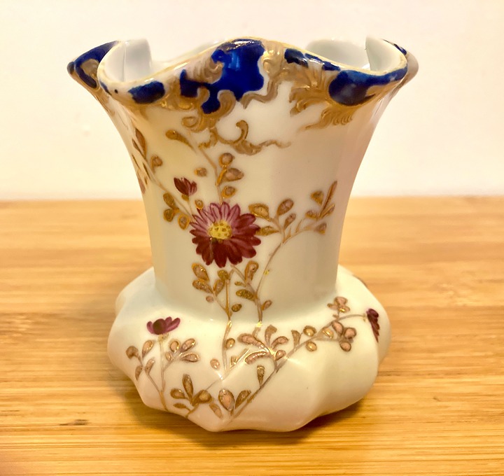 Vintage Victorian Floral Small Hand painted VASE 3 3/4 tall