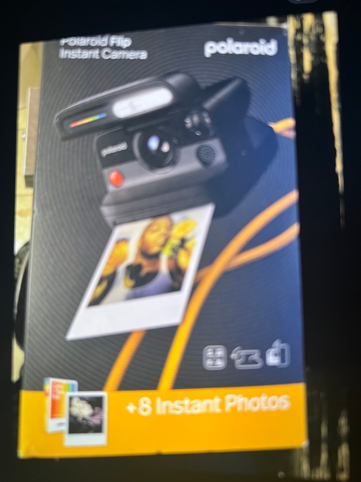 Polaroid black flip instant Camera with 8 Film bundle
