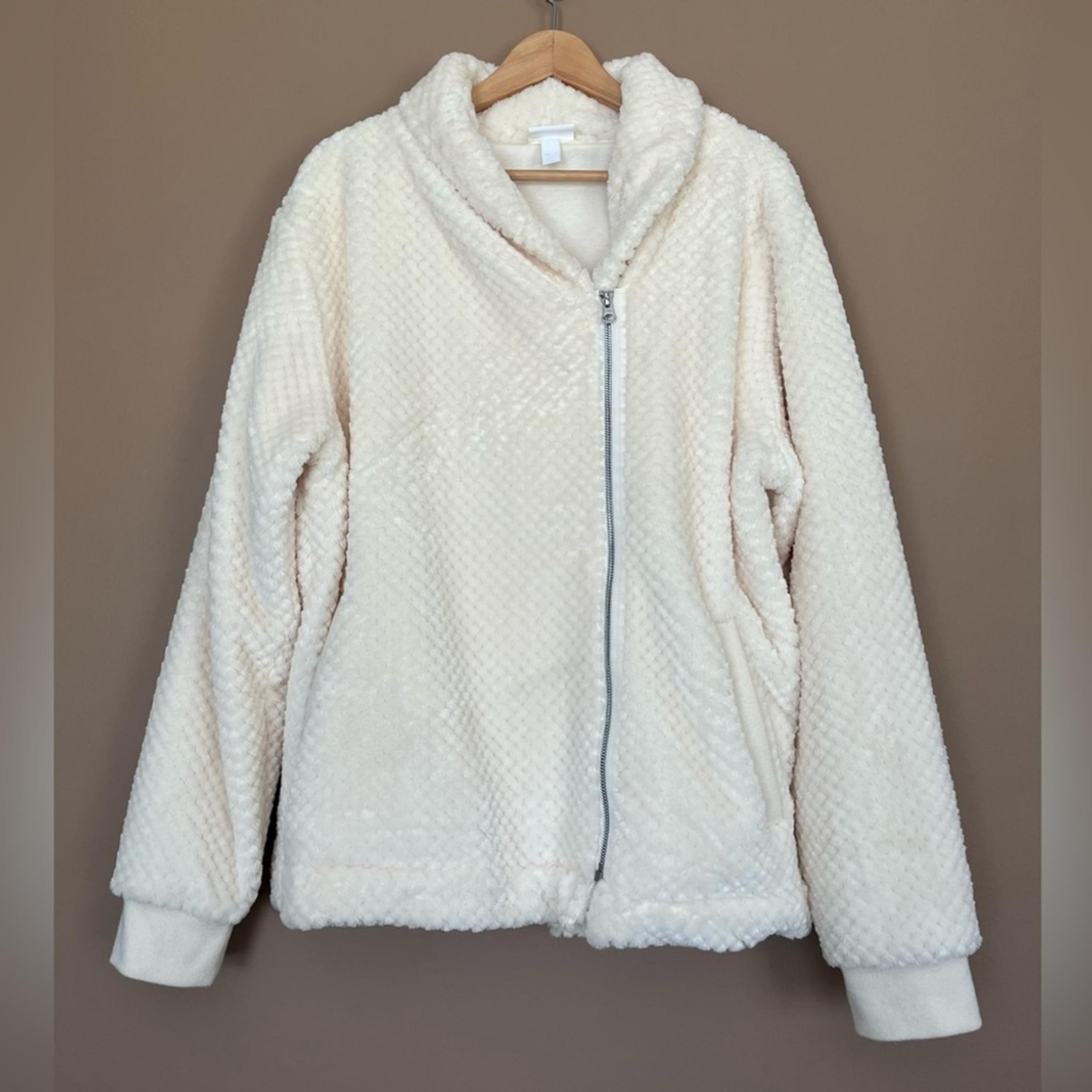 {Zella} Diamond Fleece Jacket in Ivory - Womens XL