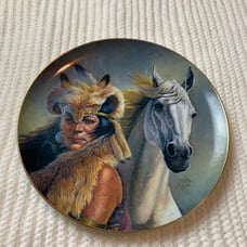Vintage 1980 Chief Crazy Horse by Gregory Perillo Limited Edition Plate, USA