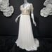 NWT~565~ANGELA & ALISON~SZ 4~IVORY GOLD BEADED COLD SHOULDER PROM DRESS GOWN