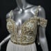 NWT~565~ANGELA & ALISON~SZ 4~IVORY GOLD BEADED COLD SHOULDER PROM DRESS GOWN