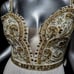 NWT~565~ANGELA & ALISON~SZ 4~IVORY GOLD BEADED COLD SHOULDER PROM DRESS GOWN