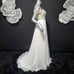 NWT~565~ANGELA & ALISON~SZ 4~IVORY GOLD BEADED COLD SHOULDER PROM DRESS GOWN