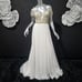 NWT~565~ANGELA & ALISON~SZ 4~IVORY GOLD BEADED COLD SHOULDER PROM DRESS GOWN