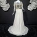 NWT~565~ANGELA & ALISON~SZ 4~IVORY GOLD BEADED COLD SHOULDER PROM DRESS GOWN