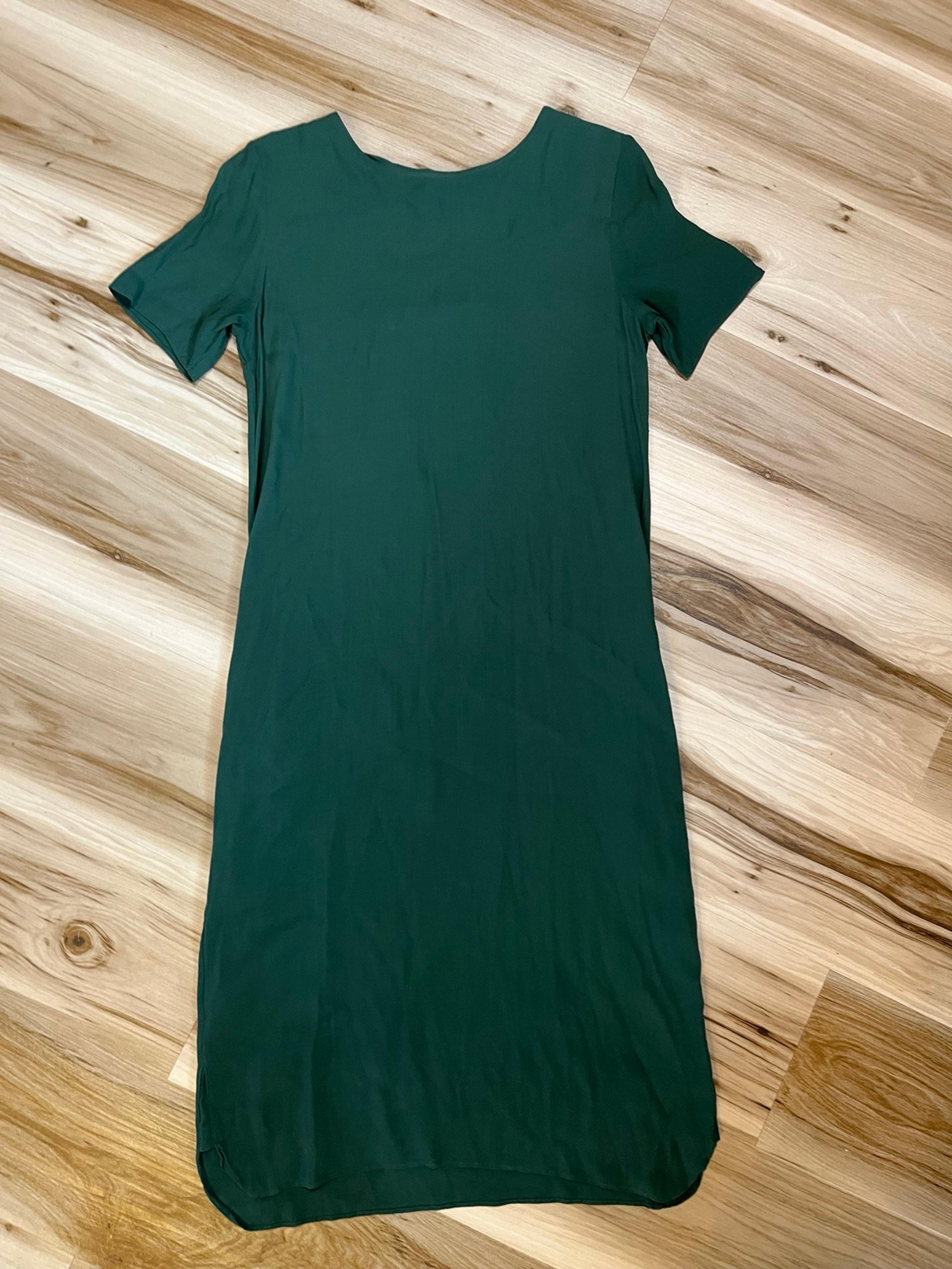 & Other Stories Women’s Midi Dress Size 6 Green 100% Viscose Short Sleeve