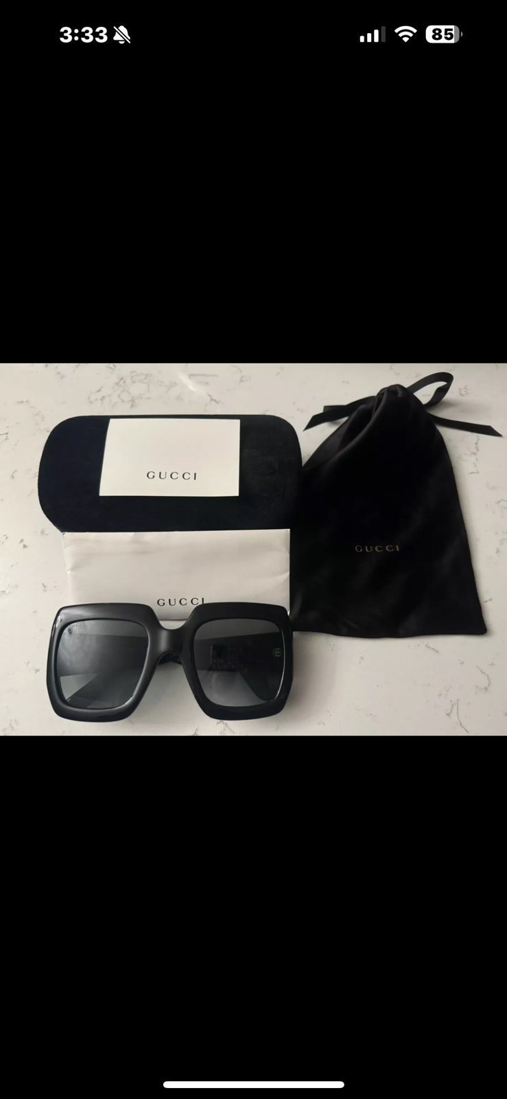 Gucci GG0053S 54MM Women's Sunglasses - Black/Gray Frame