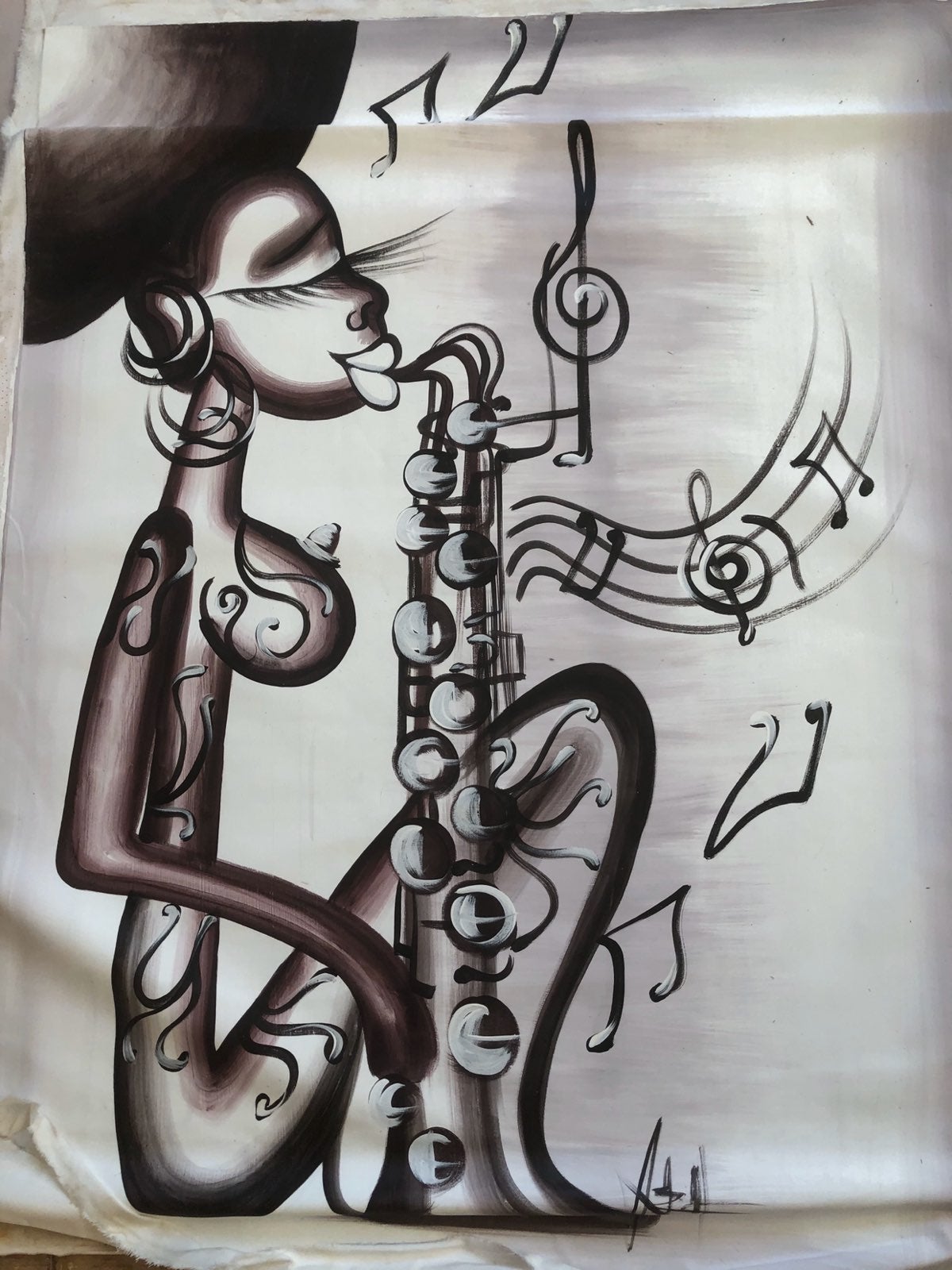 Original hand painted native Haitian oil