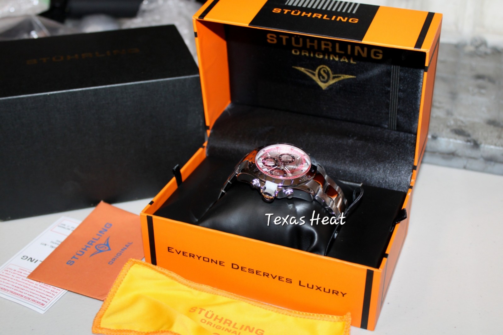 Stuhrling Original Krysterna Crystal Mens Watch NEW Open Box