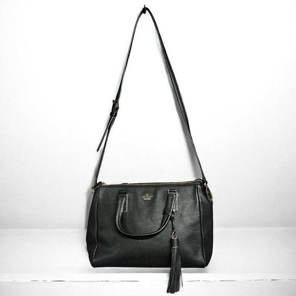 Kate Spade New York Black Pebbled Leather Shoulder / Hand Bag Excellent Cond.