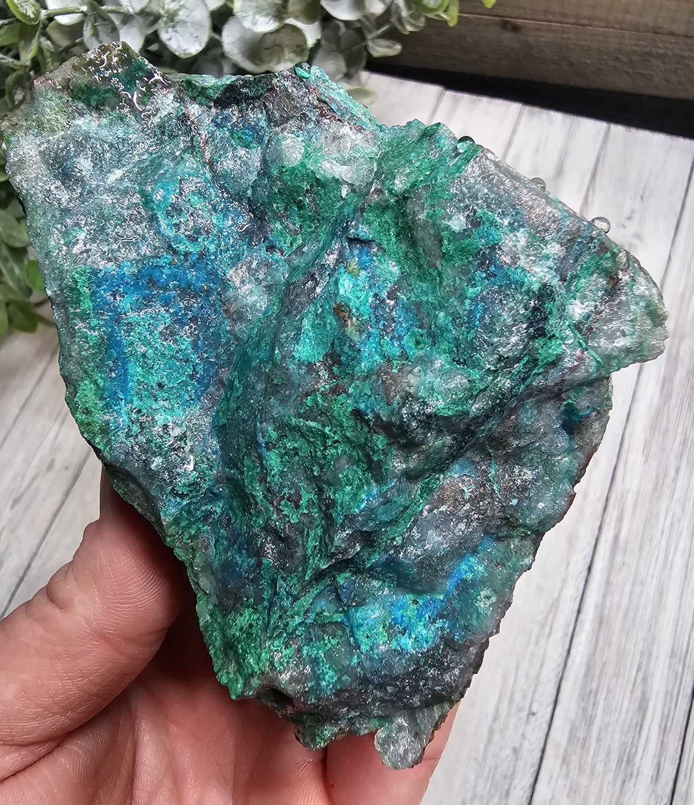 Chrysocolla and Quartz Copper Ore