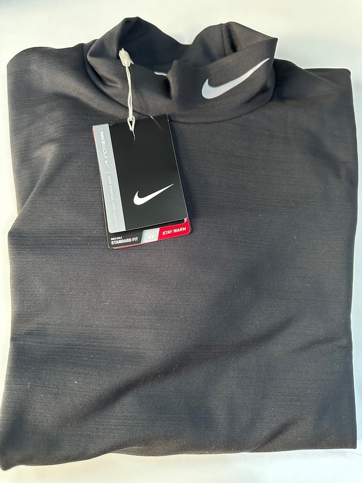 NWT Nike Golf Stay Warm Long Sleeve Mock Neck. Black. Large