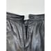 Vintage Womens 12 Black Leather Pleated High Rise Pants