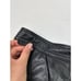 Vintage Womens 12 Black Leather Pleated High Rise Pants