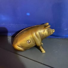 Cast Iron Penny Still Bank, “Seated Pig