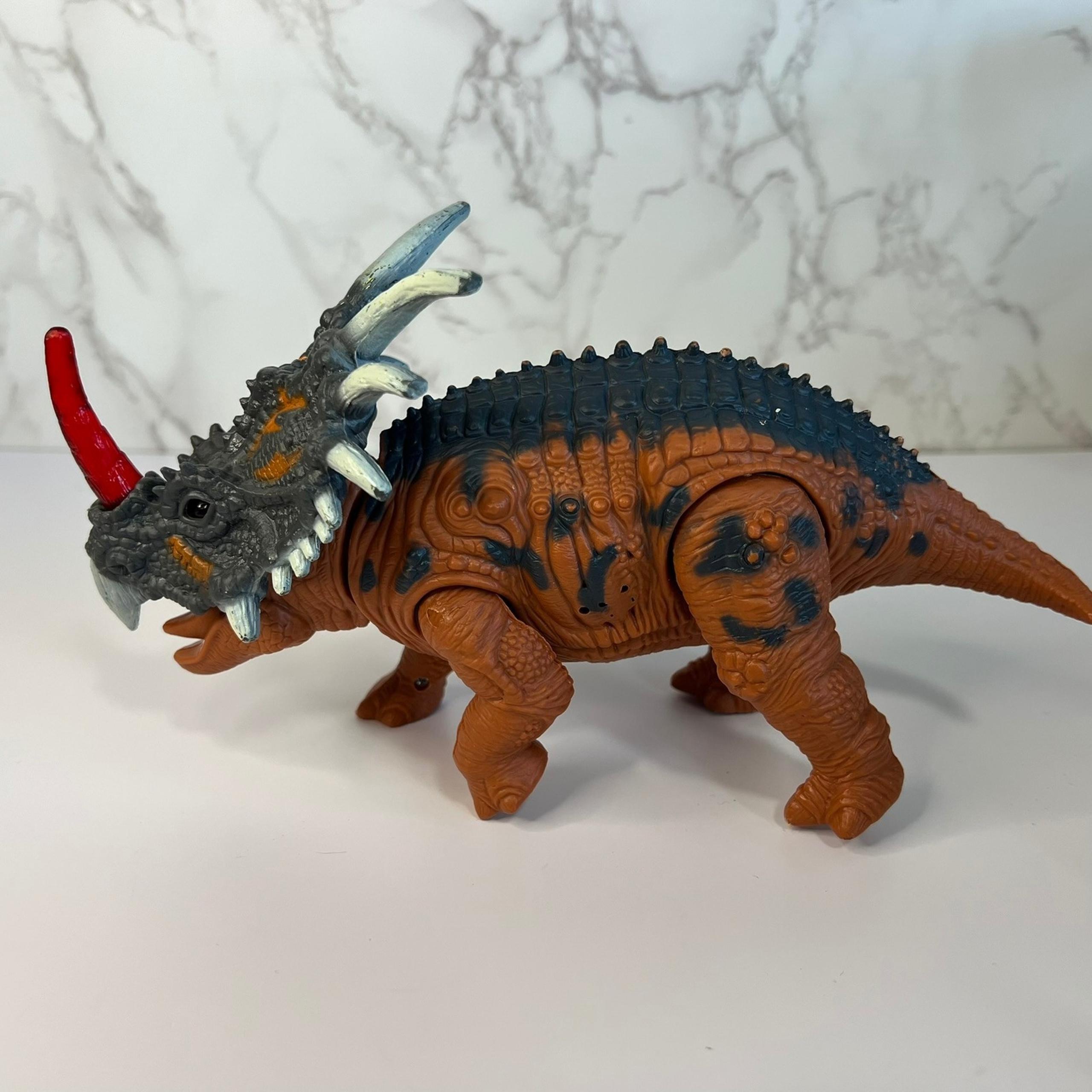 Kid Galaxy Styracosaurus Dinosaur Toy Sounds Eyes Light Up Articulated Legs
