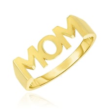 14K Yellow Gold MOM Signet Ring
