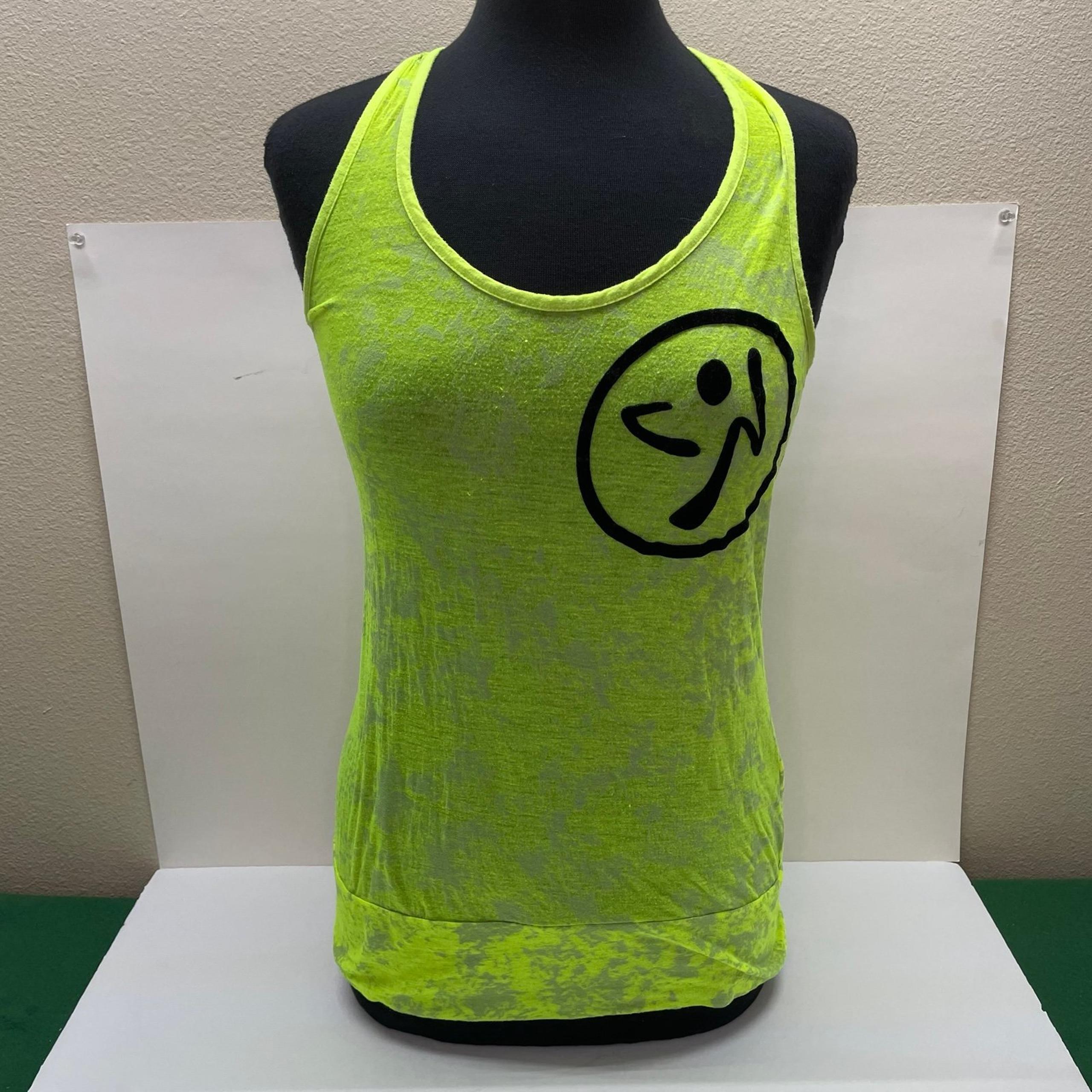 Zumba women’s athletic tank top size M/L - green & gray