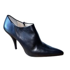 y2k Kenneth Cole New York Black Leather Ankle Booties Womens Size 10