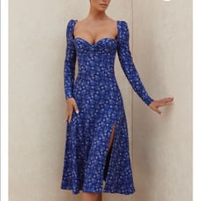 Gaia Navy Print Dress