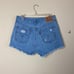Levi’s 501 High-Rise Cut Off Fray Hem Denim Jean Button Tab Shorts Size 29”
