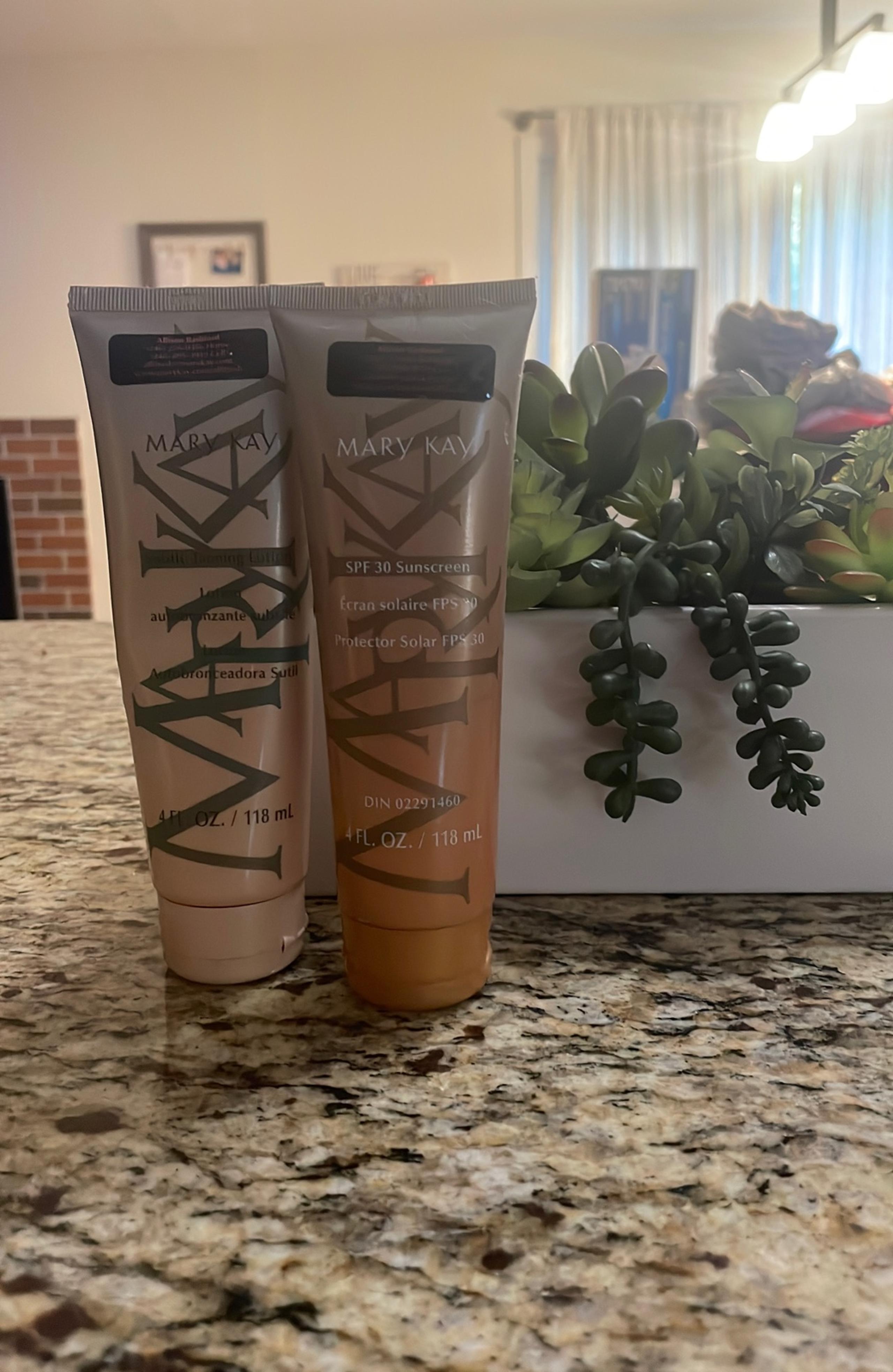 Mary Kay self tanning lotion and sunscreen